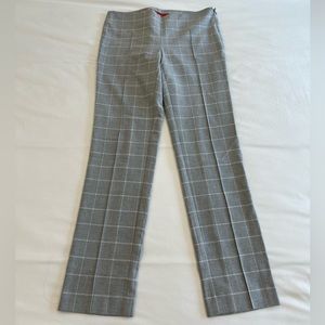 Anthropologie plaid zip up straight leg trousers gray size 2
